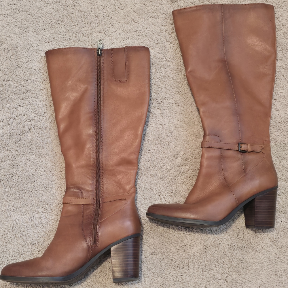 Naturalizer Kalina Wide Calf Leather Boots - Picture 2 of 7